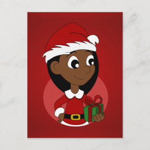 Cartes Pour Fêtes Annuelles Caricature pour fille de Noël