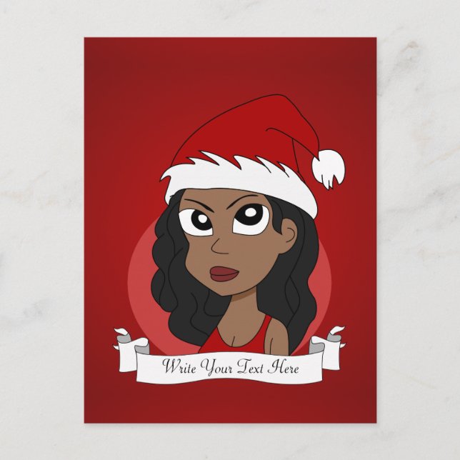 Cartes Pour Fêtes Annuelles Caricature pour fille de Noël (Devant)