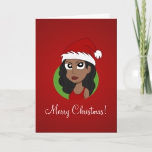 Cartes Pour Fêtes Annuelles Caricature pour fille de Noël