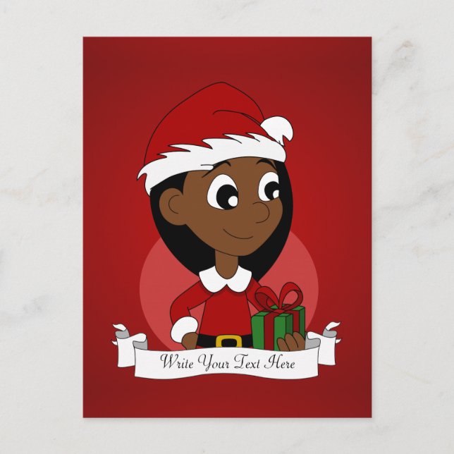 Cartes Pour Fêtes Annuelles Caricature pour fille de Noël (Devant)