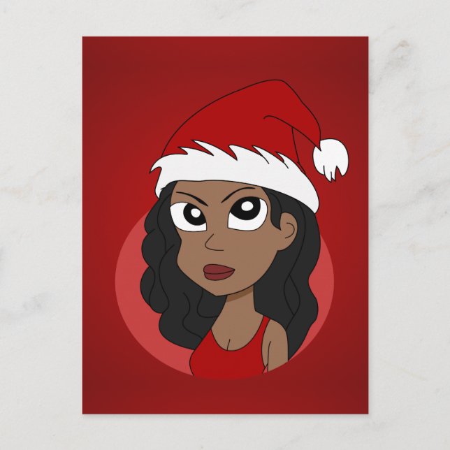 Cartes Pour Fêtes Annuelles Caricature pour fille de Noël (Devant)