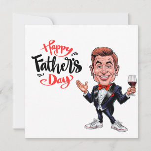 Cartes Pour Fêtes Annuelles Caricatures personnalisées papa et fils Cool