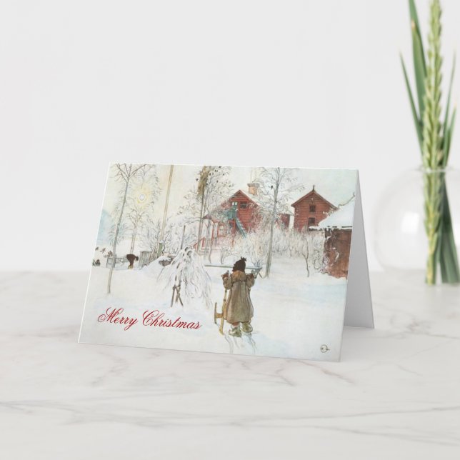Cartes Pour Fêtes Annuelles Carl Larsson Scandinave Winter Accueil Noël (Devant)