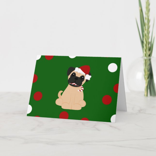 Cartes Pour Fêtes Annuelles carlin de Noël de Peticularfashions.com (Devant)