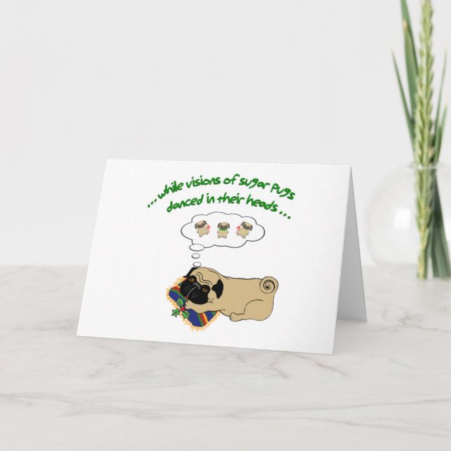 Cartes Pour Fêtes Annuelles Carlin de sucre Noël (Devant)