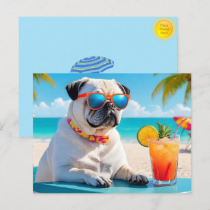 Cartes Pour Fêtes Annuelles Carlin en Paradise Postcard