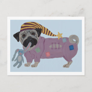 Cartes Pour Fêtes Annuelles Carlin en pyjama