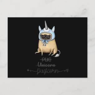 Cartes Pour Fêtes Annuelles Carlin unicorne égale PUGICORN
