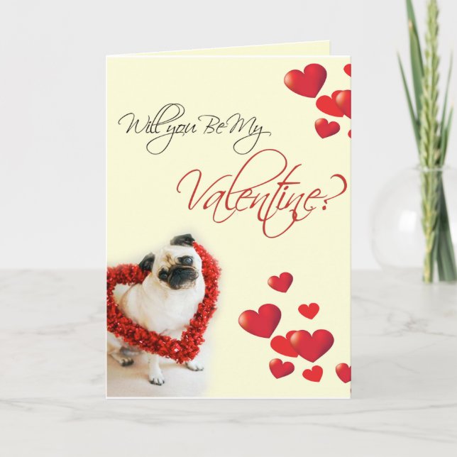 Cartes Pour Fêtes Annuelles Carlin Valentine (Devant)