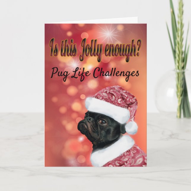 Cartes Pour Fêtes Annuelles Carlin Vie Défis Noël Jolly (Devant)