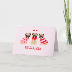 Cartes Pour Fêtes Annuelles Carlins Et Baisers De Bons Chiens Carlins
