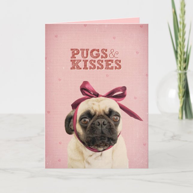 Cartes Pour Fêtes Annuelles Carlins et baisers par l'itslolathepug (Devant)