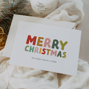 Cartes Pour Fêtes Annuelles CAROL Coloré Mignonne Famille Amusante Joyeux Noël