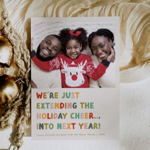 Cartes Pour Fêtes Annuelles CAROL Crème mignonne Fin Nouvel An Drôle Noël