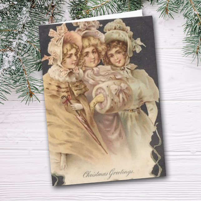 Cartes Pour Fêtes Annuelles Caroleur de Noël de l'époque victorienne (Créateur téléchargé)
