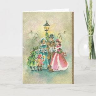 Cartes Pour Fêtes Annuelles Caroleurs de Noël Vintage