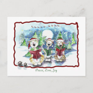 Cartes Pour Fêtes Annuelles Caroling Christmas Cats