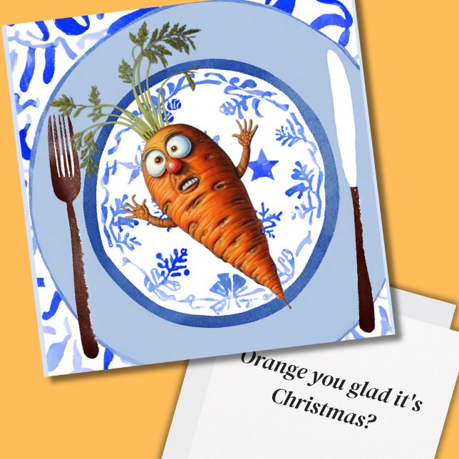 Cartes Pour Fêtes Annuelles Carottes carottes carottes cadre de Noël Légumes (Créateur téléchargé)
