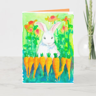 Cartes Pour Fêtes Annuelles Carottes de lapin blanc Bonne Pâques