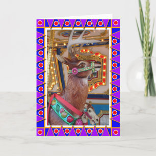 Cartes Pour Fêtes Annuelles Carousel Reindeer