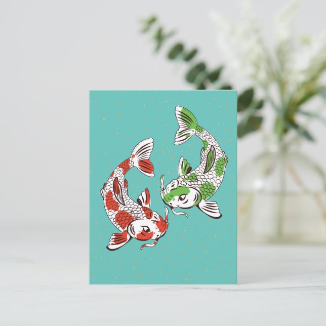 Cartes Pour Fêtes Annuelles Carpe Koi (Debout devant)