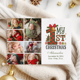 Cartes Pour Fêtes Annuelles Carreaux Rustique 7 Photo Premier Noël