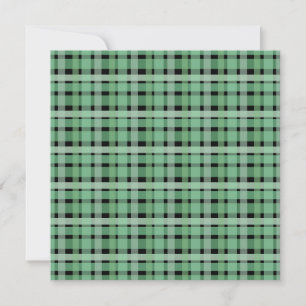 Cartes Pour Fêtes Annuelles Carreaux Vichy Tartan Vert Rayures Sur Fond Noir