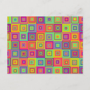 Cartes Pour Fêtes Annuelles Carrés géométriques colorés