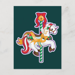 Cartes Pour Fêtes Annuelles Carrousel de Noël