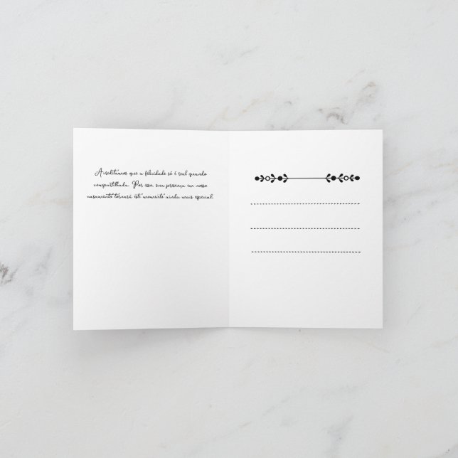 Cartes Pour Fêtes Annuelles Cartão de Festividades Folha Dupla casamento (Intérieur)