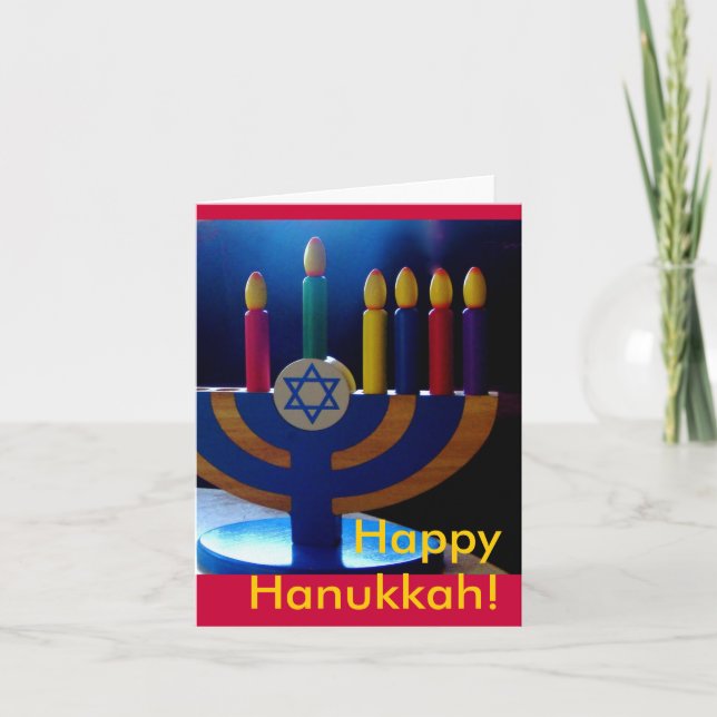 Cartes Pour Fêtes Annuelles Carte-couleurs Hanoukka Menorah (Devant)