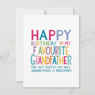 Cartes Pour Fêtes Annuelles "Carte d'anniversaire du grand-père préféré"