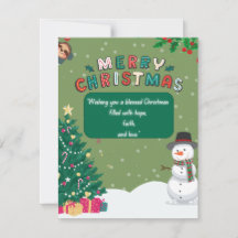"Carte de Noël bénie avec un design festif mignon"