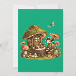 Cartes Pour Fêtes Annuelles "Carte de vœux Champignon Fantaisiste Cottage