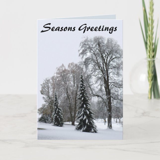 Cartes Pour Fêtes Annuelles Cartes de forêt d'hiver Cartes Joyeuses Fêtes (Devant)