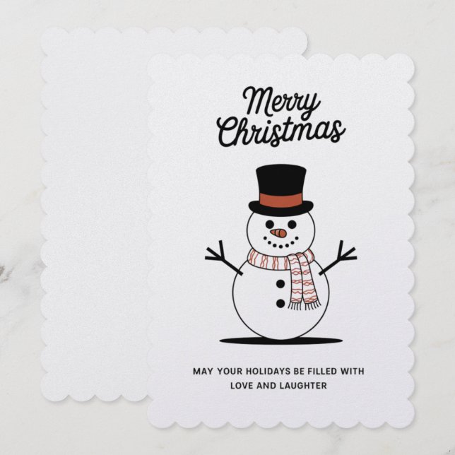 Cartes Pour Fêtes Annuelles "Cartes de Noël Snowman Wonderland" (Devant / Derrière)