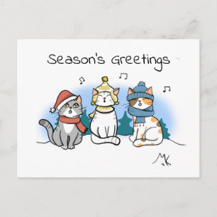 Cartes Pour Fêtes Annuelles Cartographie Chats Noël Carolage Joyeuses Fêtes