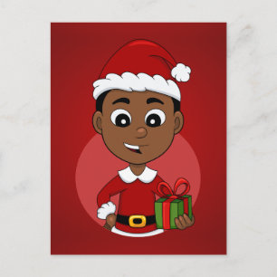 Cartes Pour Fêtes Annuelles Carton Cute African American Christmas boy