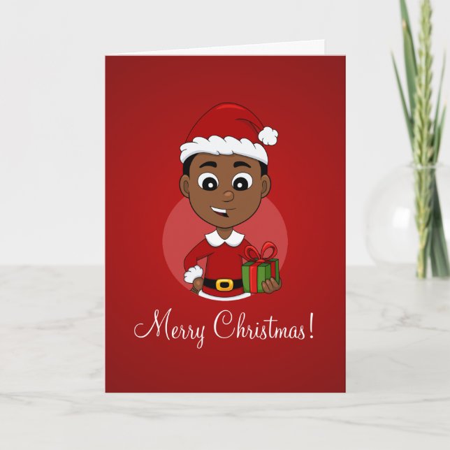 Cartes Pour Fêtes Annuelles Carton Cute African American Christmas boy (Devant)