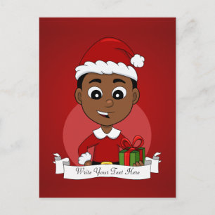 Cartes Pour Fêtes Annuelles Carton Cute African American Christmas boy