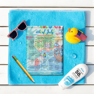 Cartes Pour Fêtes Annuelles Carton de jeu de Bingo Fête au bord de la piscine