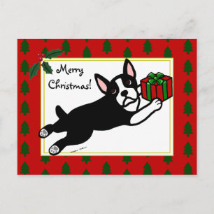Cartes Pour Fêtes Annuelles Carton de Noël 2 de Boston Terrier