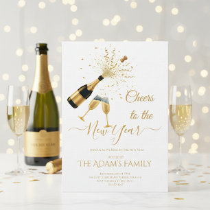 Cartes Pour Fêtes Annuelles Carton d'invitation à une fête du Nouvel An au Cha