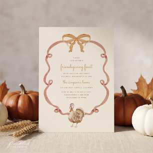 Cartes Pour Fêtes Annuelles Carton d'invitation Coquette Ruban & Nœud pour Fri