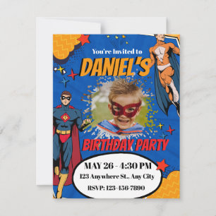 Cartes Pour Fêtes Annuelles Carton d'invitation d'anniversaire Superhero Spide