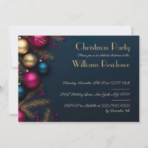 Cartes Pour Fêtes Annuelles Carton d'invitation de fête de Noël festif et élég