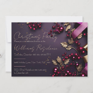 Cartes Pour Fêtes Annuelles Carton d'invitation de fête de Noël festif et élég
