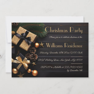 Cartes Pour Fêtes Annuelles Carton d'invitation de fête de Noël festif et élég