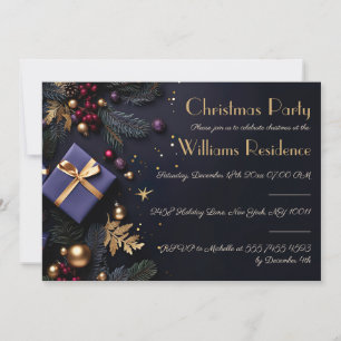 Cartes Pour Fêtes Annuelles Carton d'invitation de fête de Noël festif et élég