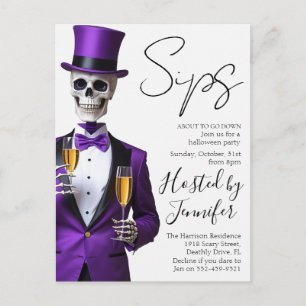 Cartes Pour Fêtes Annuelles Carton d'invitation de fête d'Halloween avec squel